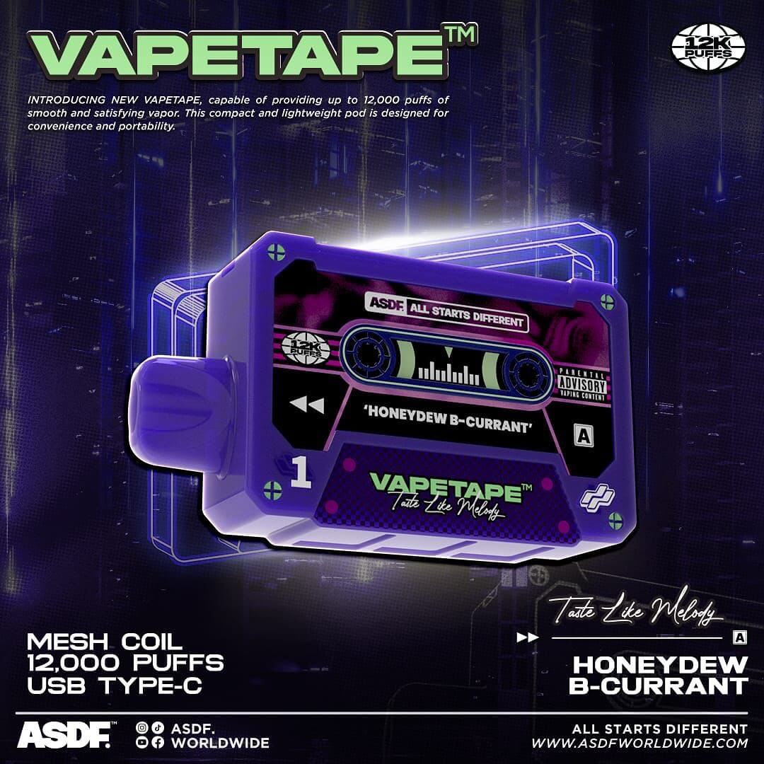 Vapetape-12000-Puffs-Honeydew-Blackcurrant-(SG VAPE COD)