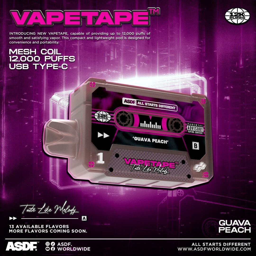 Vapetape-12000-Puffs-Guava-Peach-(SG VAPE COD)