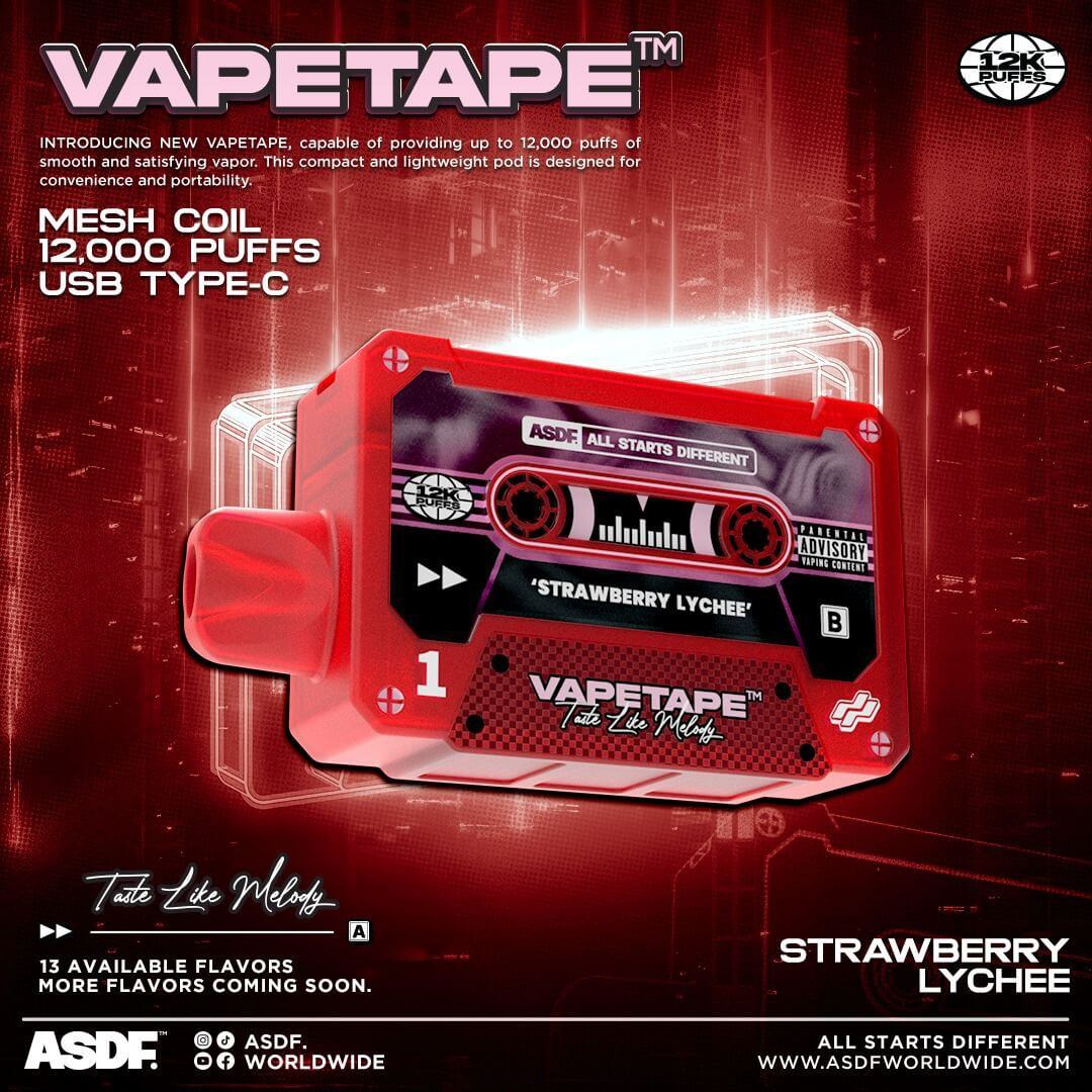 Vapetape-12000-Puffs-Strawberry-Lychee-(SG VAPE COD)